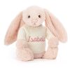 Bashful Blush Bunny with Personalised Cream Jumper