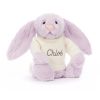 Bashful Lilac Bunny with Personalised Cream Jumper
