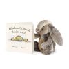Haschen Schnuck Bleibt Wach Buch & Bashful Cottontail Bunny Medium